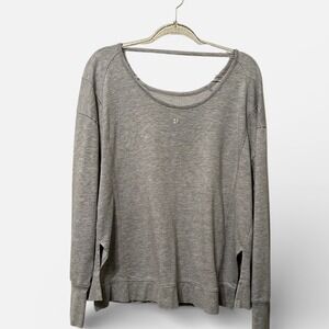 Sweaty Betty Gray Long Sleeve Open Back Athleisure Sweatshirt Top Women's L